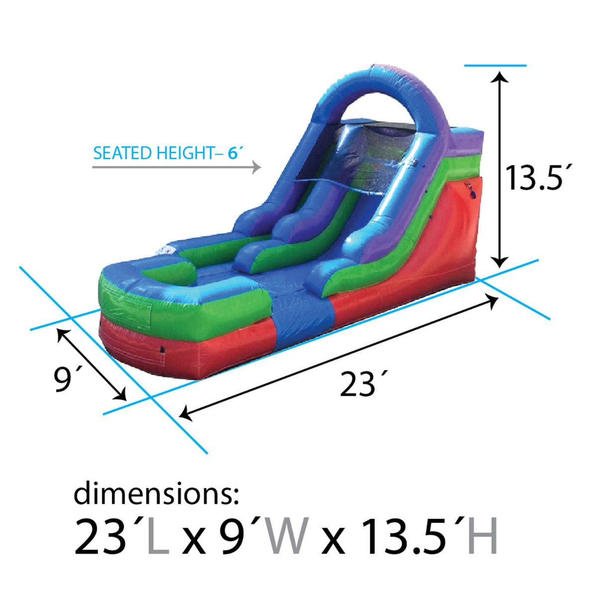 TentandTable Commercial Inflatable Water Slide, Retro with Blower, 12'