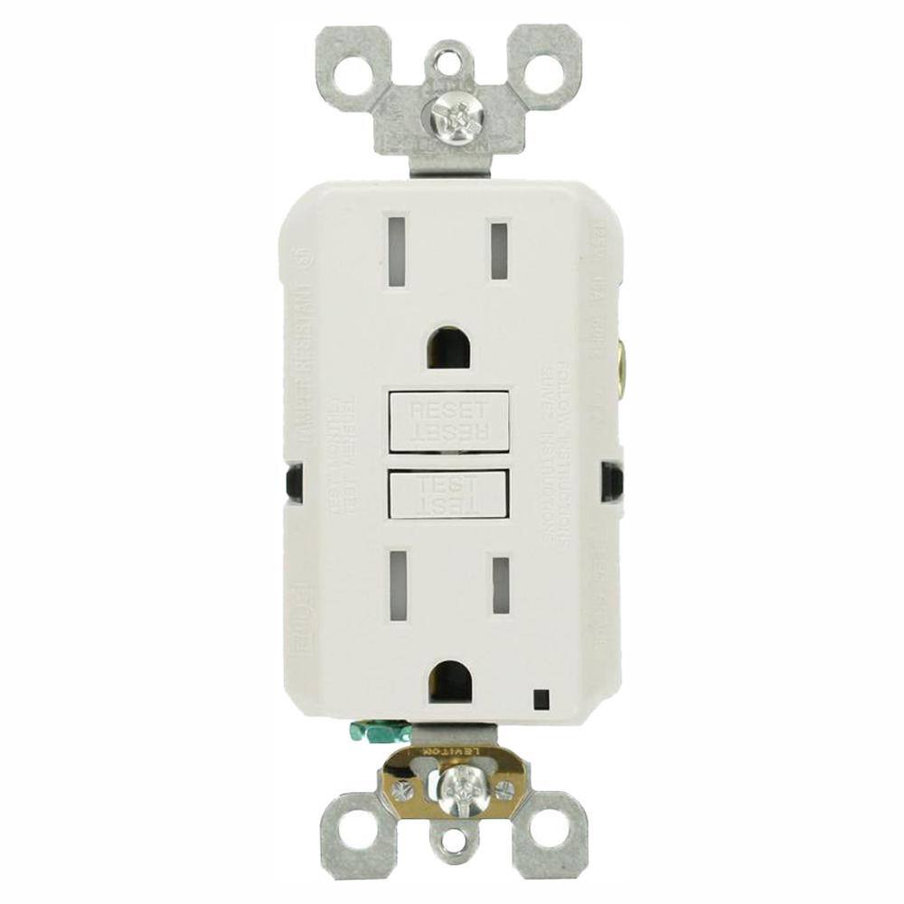 Leviton 15 Amp Self-Test SmartlockPro Slim Tamper Resistant GFCI Duplex Outlet White (3-Pack) M92-GFTR1-03W