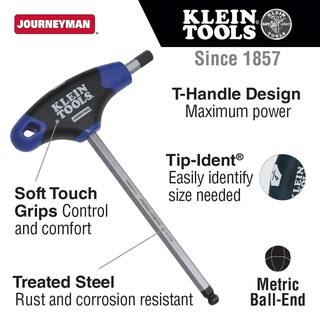 Klein Tools 2 mm Ball-End Journeyman T-Handle Hex Key 6 in. JTH6M2BE