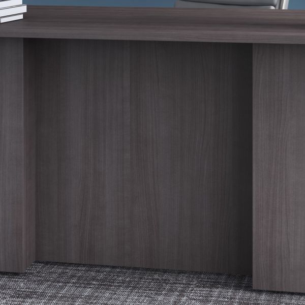 Bush Business Furniture Office 500 72W x 36D Executive Desk with Drawers， Lateral File Cabinets and Hutch in Storm Gray