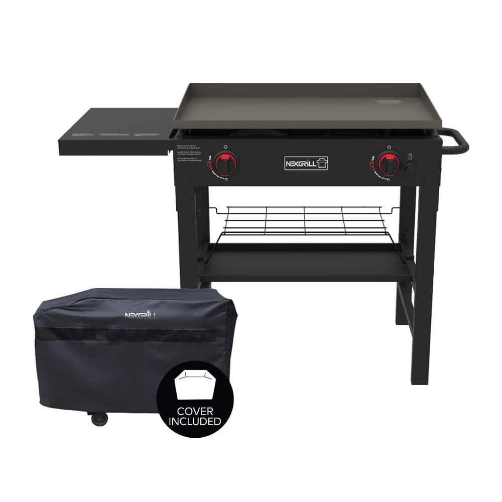 Nexgrill 29 in 2Burner Propane Gas Grill in Black with Griddle Top Plus Premium Cover