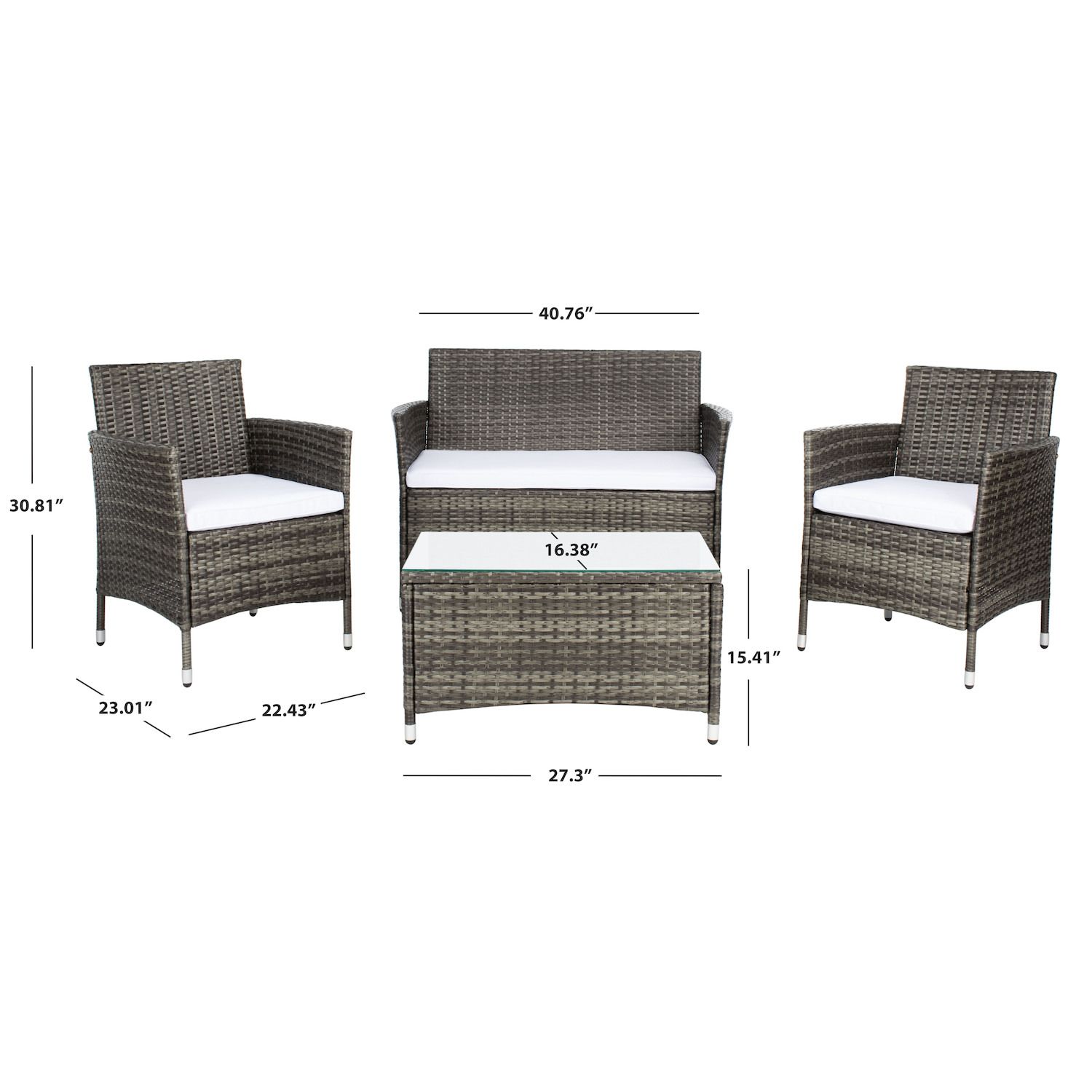 Safavieh Bandele Loveseat， Chair and Coffee Table 4-piece Set