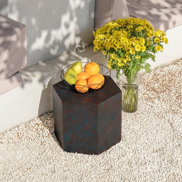 COSIEST MgO Outdoor Hexagonal End Table