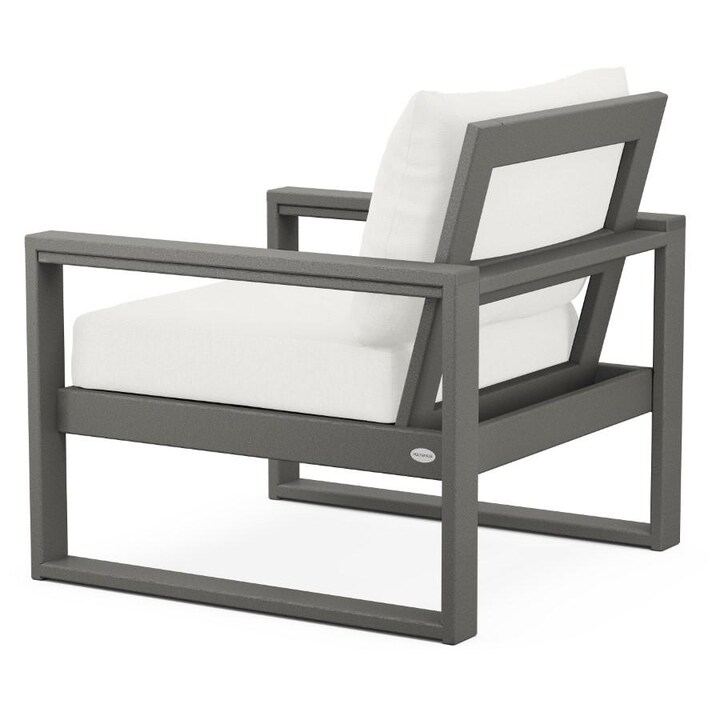 POLYWOOD EDGE Club Chair in Slate Grey / Natural Linen