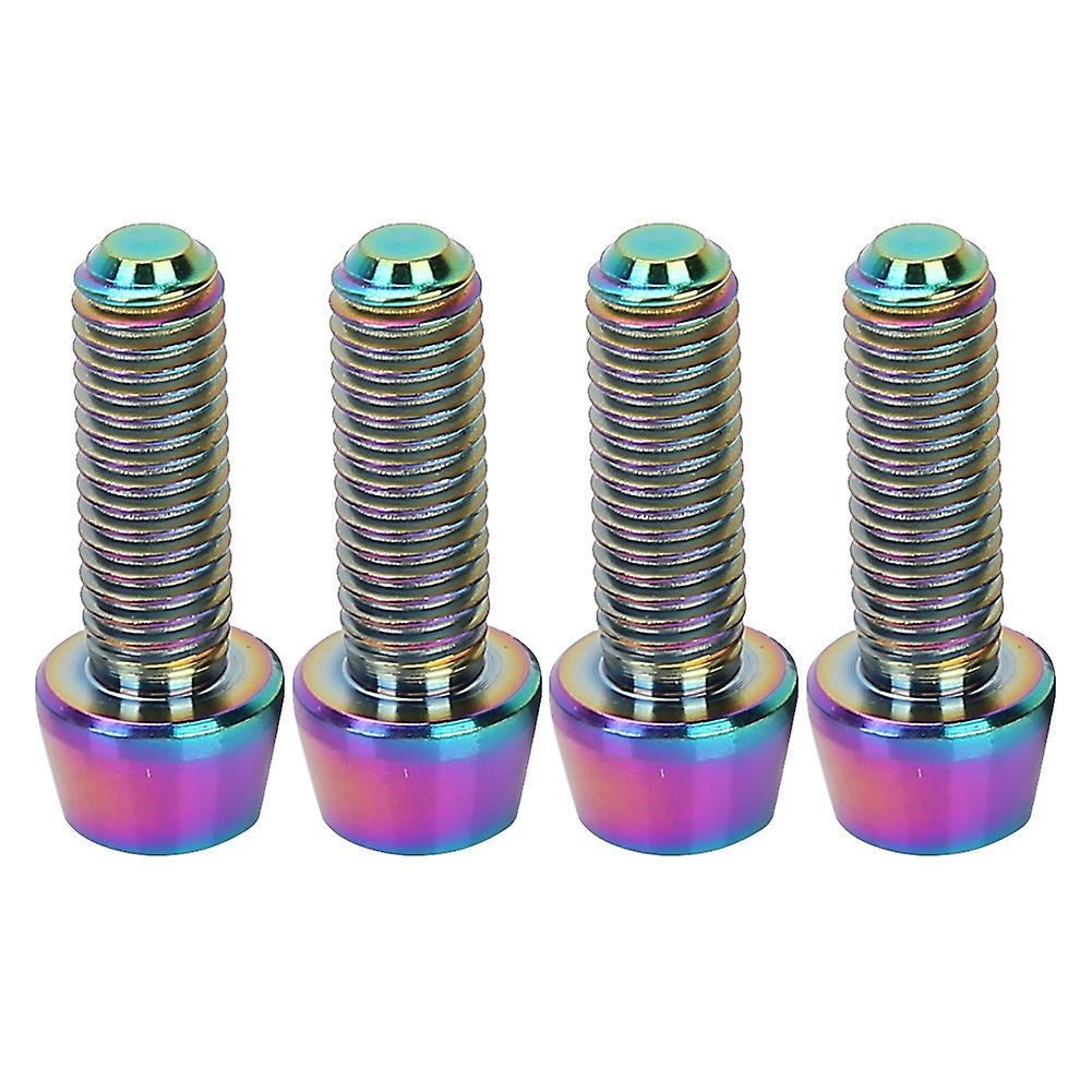 4pcs M5*15mm Bicycle Titanium Alloy Tapered Bolts Mountain Bike Stem Fixed Screws