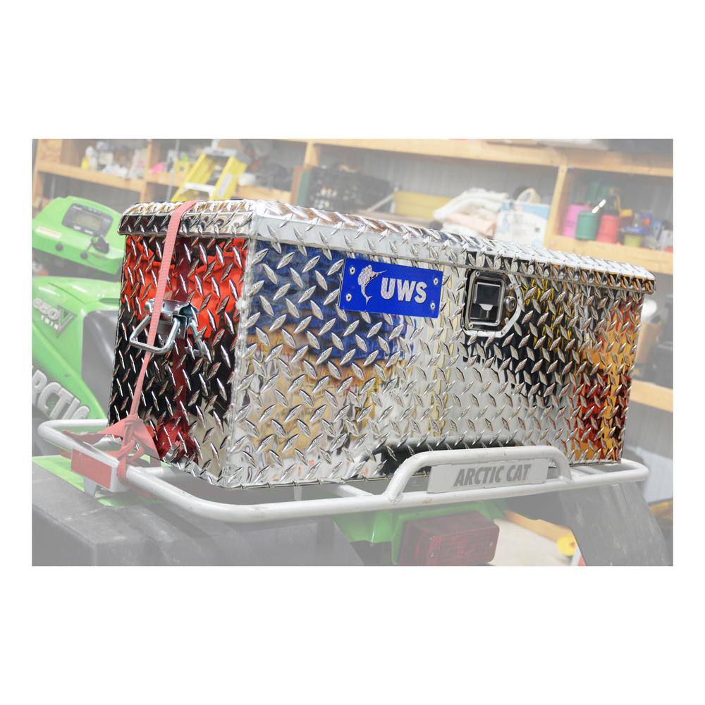 UWS 37 in. Silver Aluminum Full Size Crossbed Tool Box for Trucks ATV