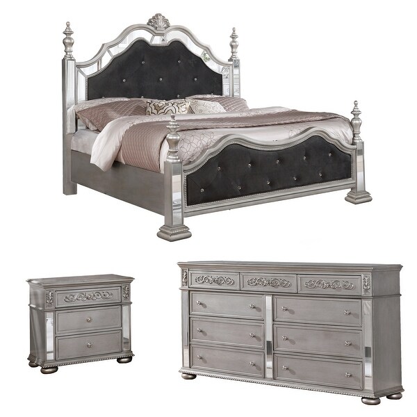 Best Quality Furniture Beaudet Glam 3-Piece Bedroom Set - - 28564969