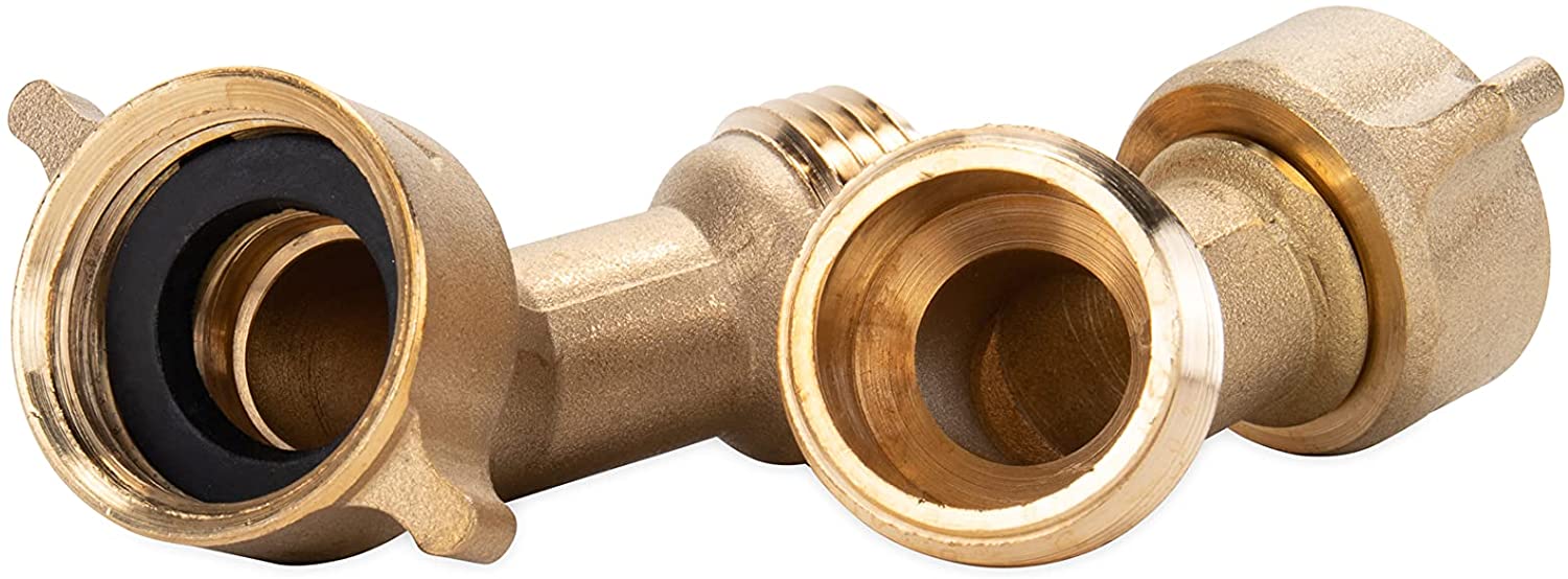 Camco 45 Degree Hose Elbow， Eliminates Stress and Strain On RV Water Intake Hose Fittings， 2-Pack (22607)