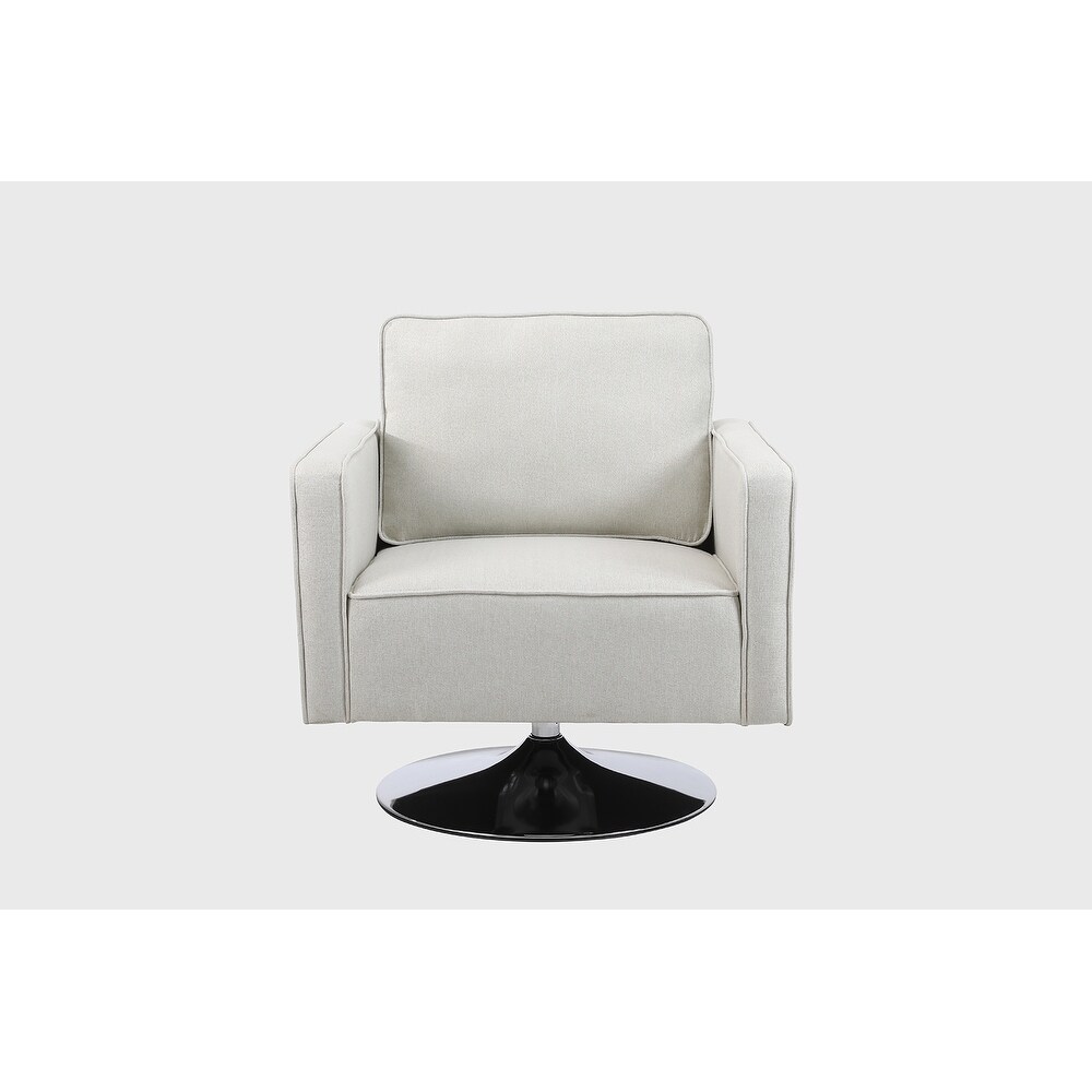 Modern Teddy Fabric Swivel Accent Chair