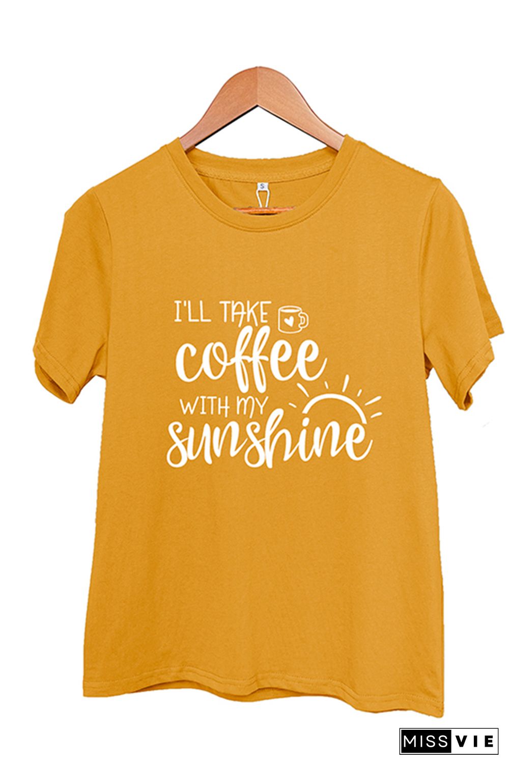 I'll Take Coffee With My Sunshine Short Sleeve Graphic Tee Wholesale