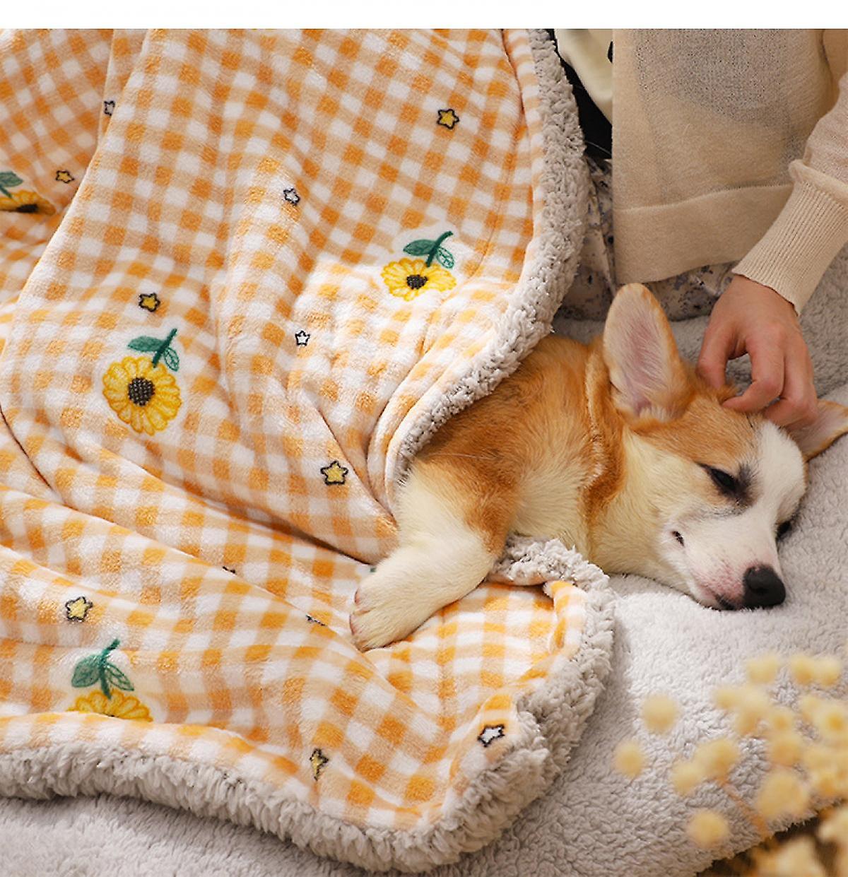 Sleeping Mats For Dogs Dogs Pet Small Dogs Sleeping Mats For Autumn And Winter Winter Pet Floor Mats For All Seasons Yellowandwhite L