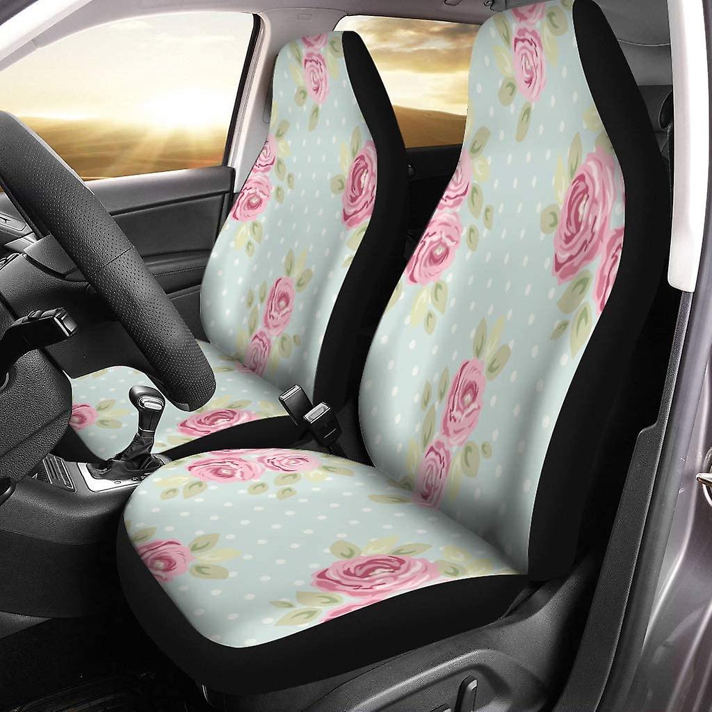 Set Of 2 Car Seat Covers Vintage Roses Universal Auto Front Seats Protector Fits For Car，suv Sedan，truck D---44170