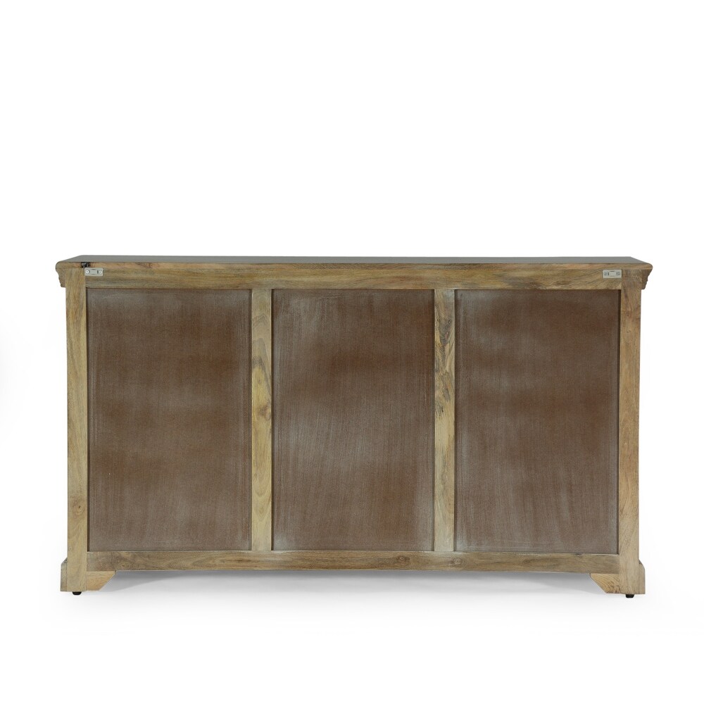 Horeb Boho Handcrafted Mango Wood 3 Drawer Sideboard by Christopher Knight Home   60.00\