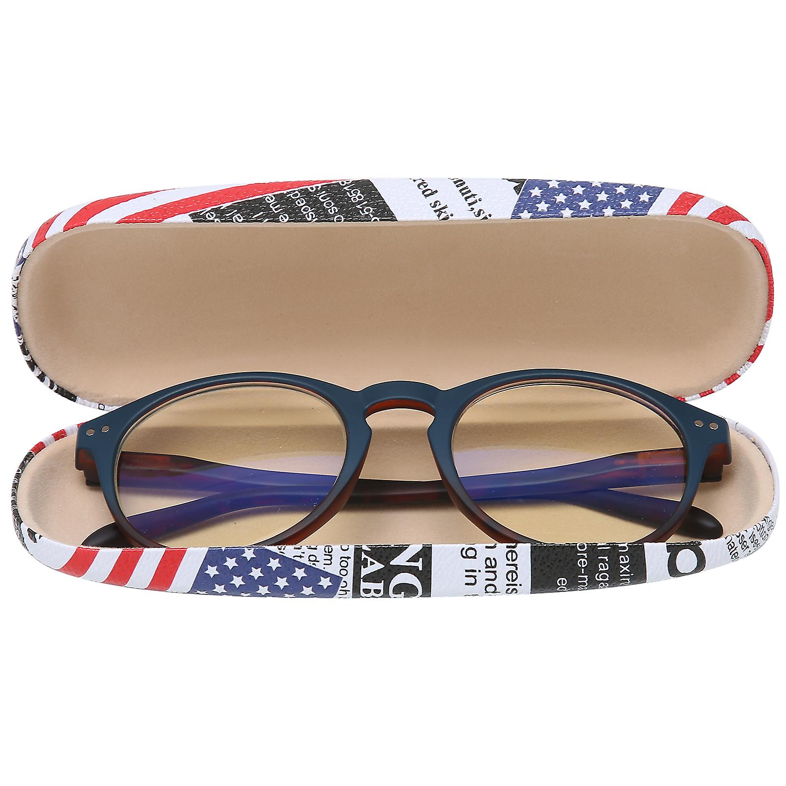 Fashionable Blue Light Blocking Reading Glasses Unisex Men Women Elderly Glasses+100