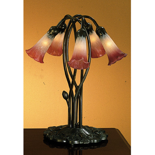 Meyda  14995 Stained Glass /  Table Lamp From The Lilies Collection - Blue