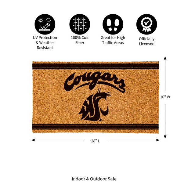 Evergreen Washington State University Logo Turf Mat Brown 28 X 16 Inches Indoor Outdoor Doormat