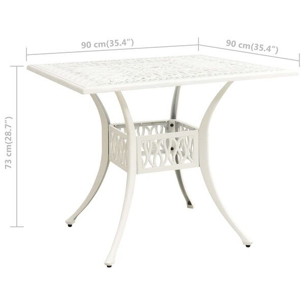 vidaXL Patio Table White 35.4