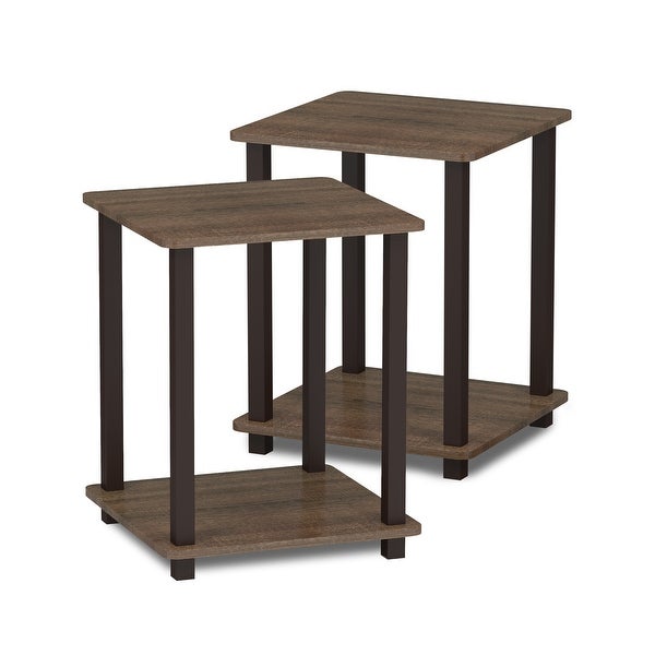 Porch and Den Rutherford Simplistic Square End Tables (Set of 2)