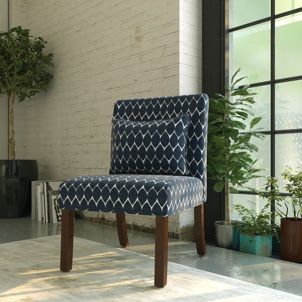 Porch and Den Valderrama Geometric Patterned Accent Chair with Pillow