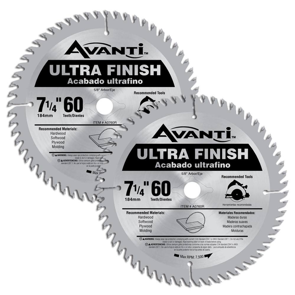 Avanti 7-14 in. x 60-Tooth Fine Finish Circular Saw Blade (2-Pack) A0760R000000002