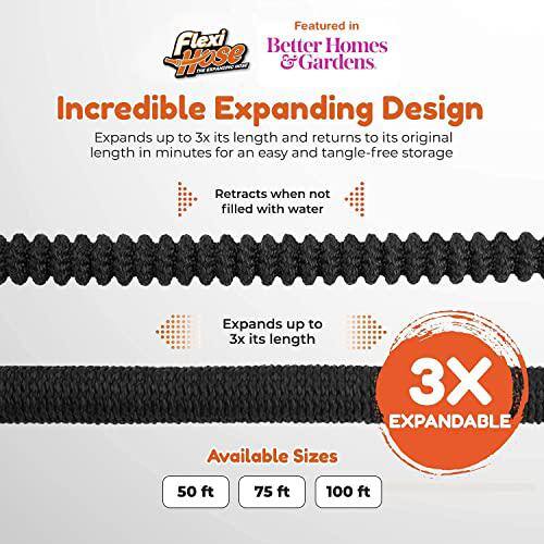 Flexi Hose 34 in x 75 ft. Expandable Garden Hose Lightweight and No-Kink Flexible Black 17095