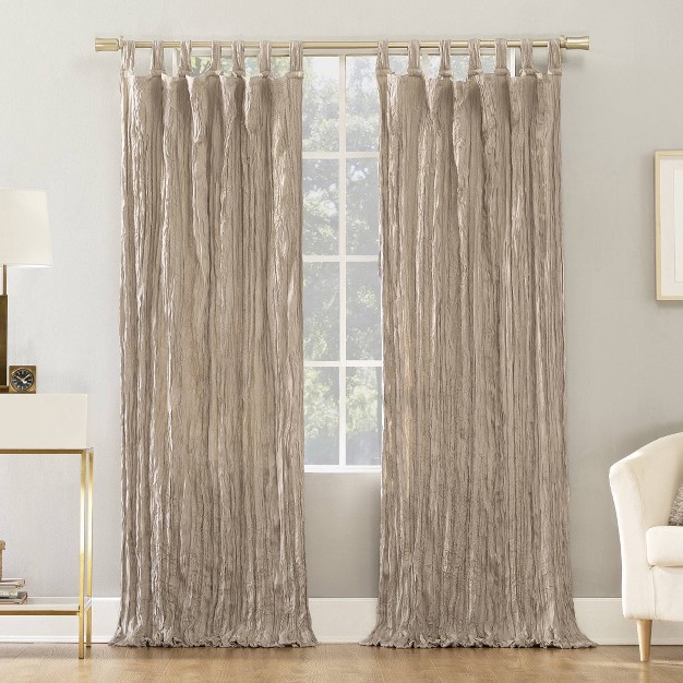 Odelia Distressed Velvet Tab Top Light Filtering Curtain Panel No 918