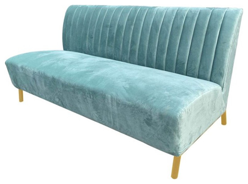 Divani Casa Mosko Modern Fabric  ampStainless Steel Sofa in Light Green/Gold   Contemporary   Sofas   by Homesquare  Houzz