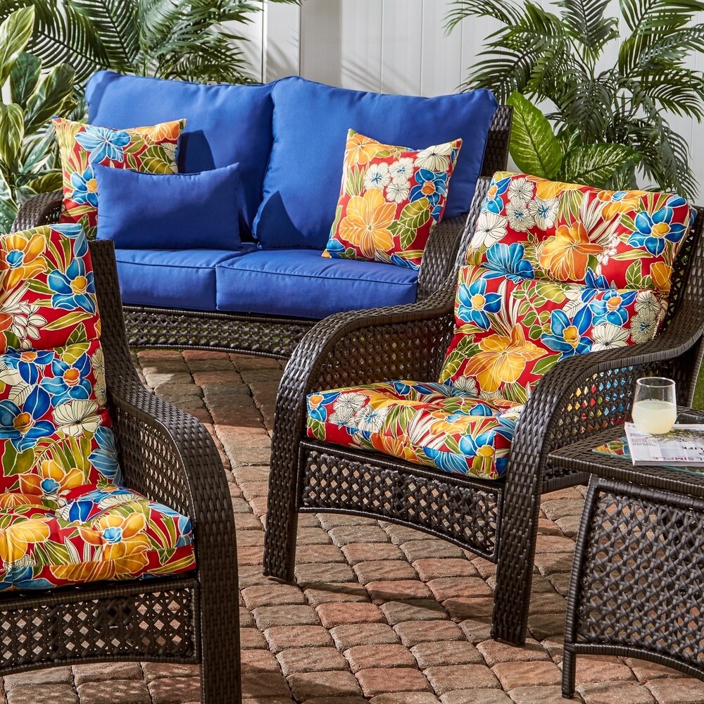 San Elijo Tropical Outdoor High back Chair Cushion by Havenside Home   22w x 44l