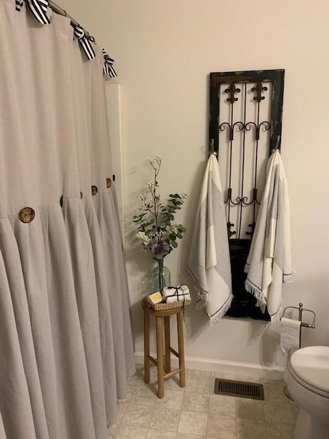 Linen Button Shower Curtain