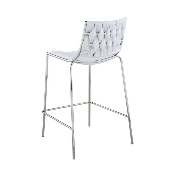 Somette Trevor Stackable Counter Stool with White Weave Back， Set of 2 - Counter Stool