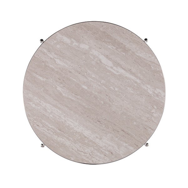 SEI Furniture Henderson Round Faux Marble Side Table