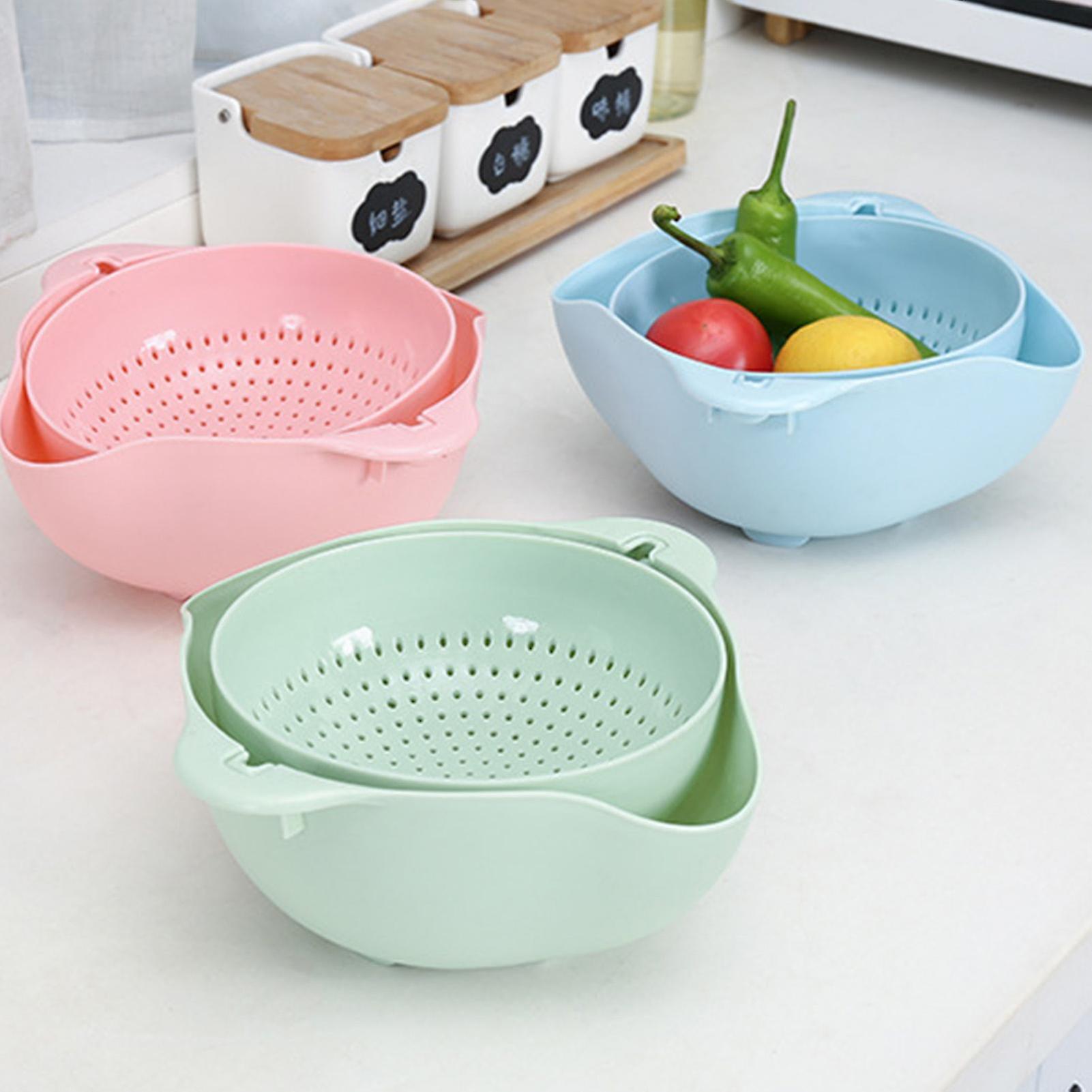 Miman 1 Set Separation Design Washing Strainer Efficient Pp Vegetable Cleaning Draining Bowl Kitchen Tools