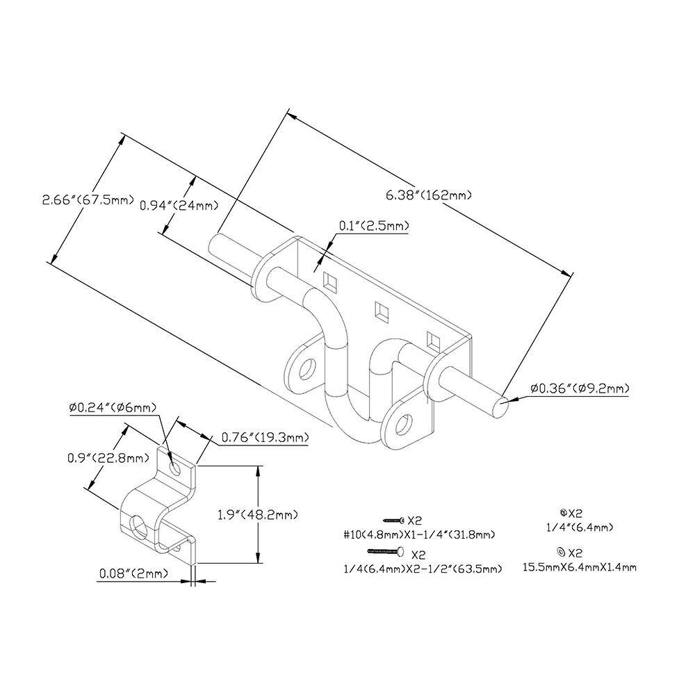 Everbilt Black Slide Bolt 15261