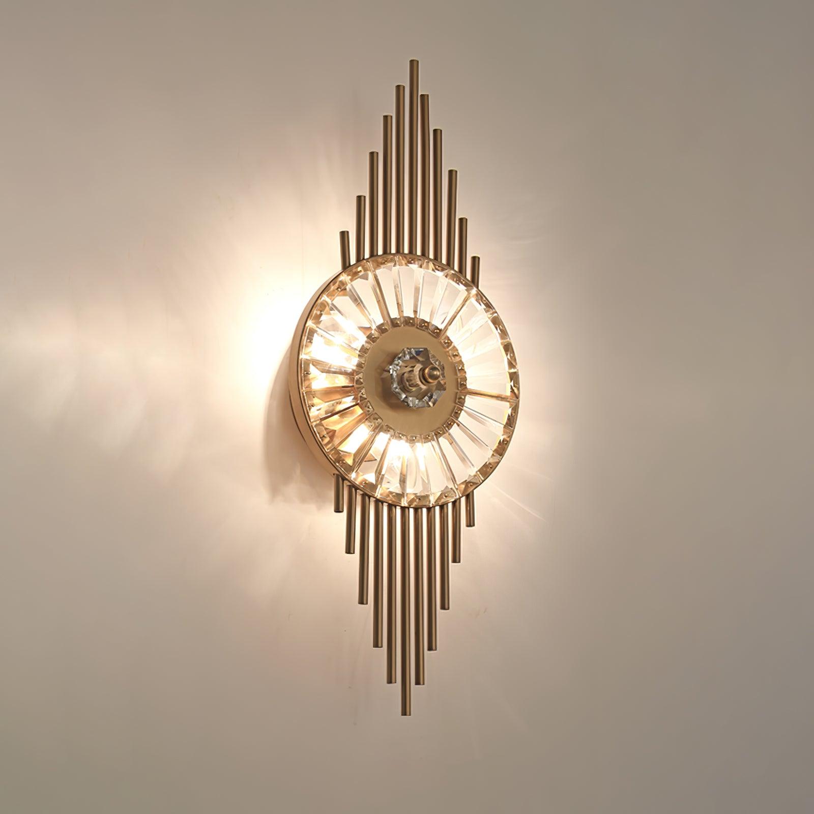 Crystal Gear Gold Wall Light