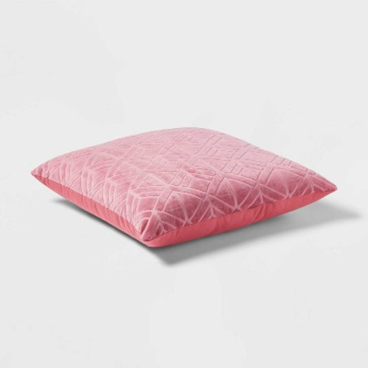 Euro Carved Velvet Jacquard Decorative Throw Pillow Vibrant Pink - Threshold™