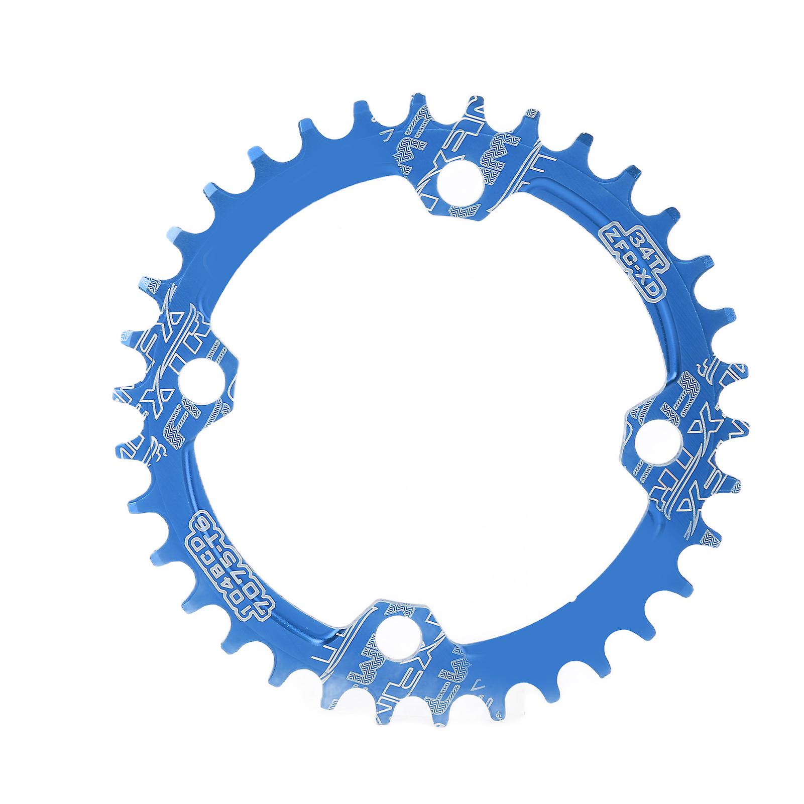 Fmfxtr Bike Narrow Wide Chainring Bicycle 104 Bcd 34t Round Single Chainring For Mountain Bicycle Road Bikeblue