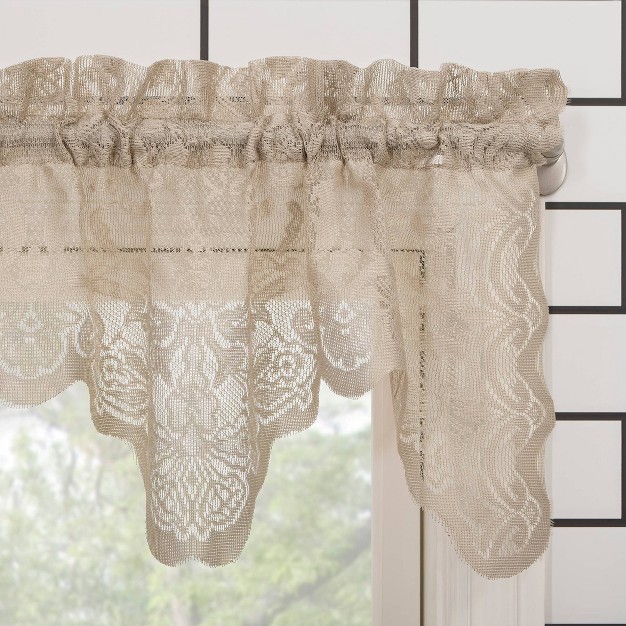 Alison Floral Lace Window Valance Beige No 918