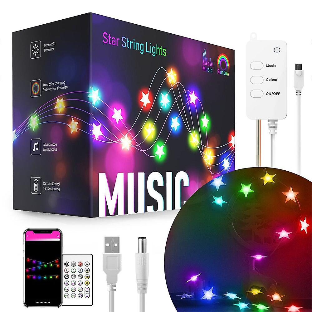 Smart Tuya Star Light String Christmas Decoration Rgb Atmosphere Led Copper Wire Wifi Festoon Light Work With Alexa Google Home