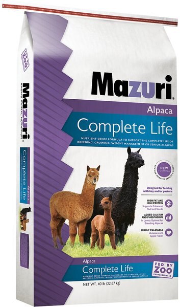 Mazuri Alpaca Complete Life Alpaca Food， 40-lb bag