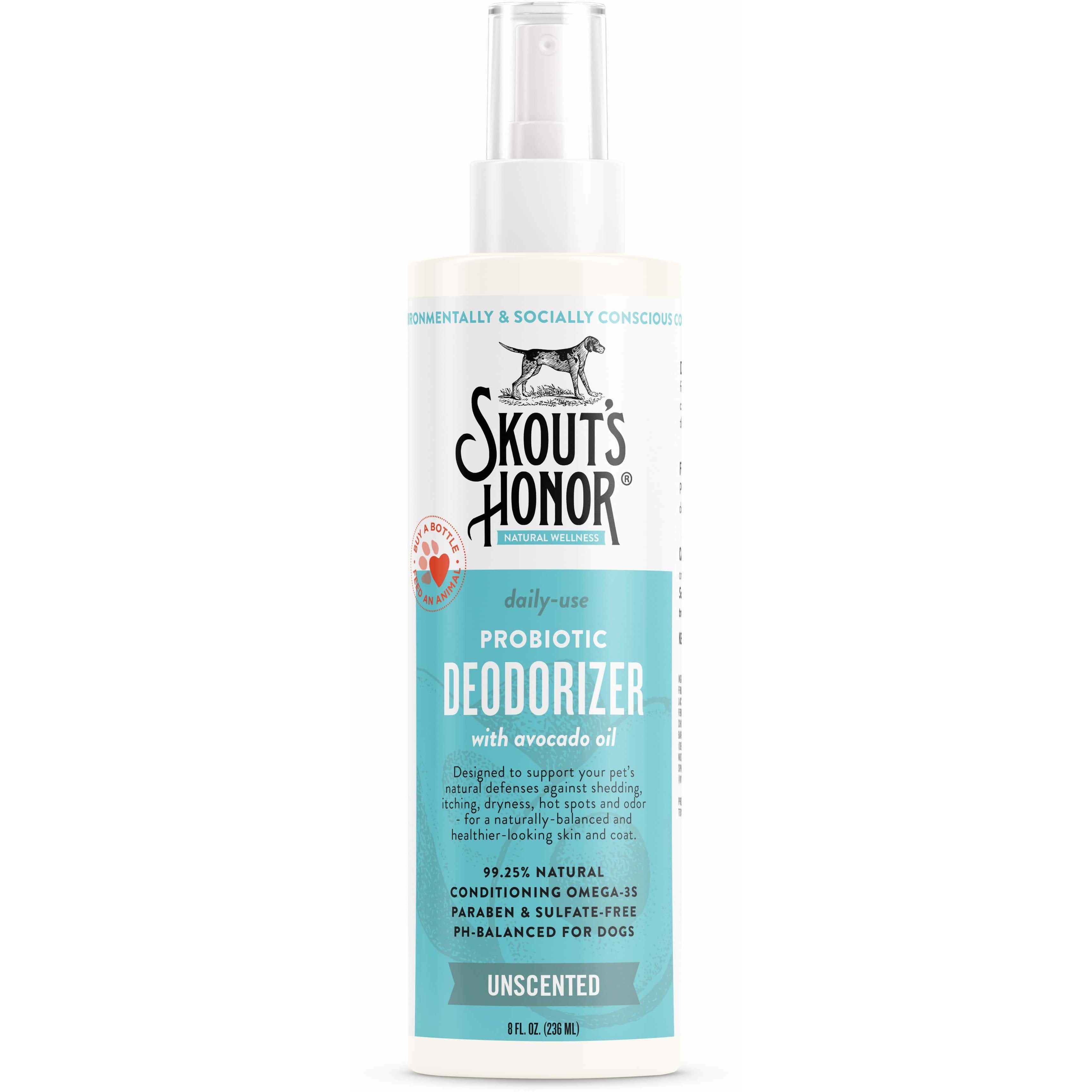 Skouts Honor Probiotic Deodorizer Spray Unscented for Dogs  Cats