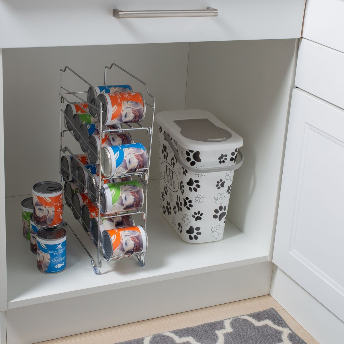 Pounce + Fetch Collapsible and Stackable Canned Cat Food Organizer