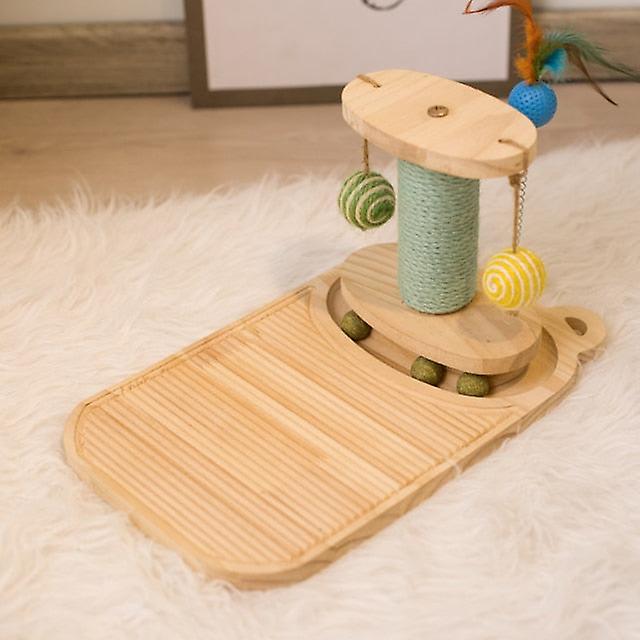 Wooden cat sisal scratching post