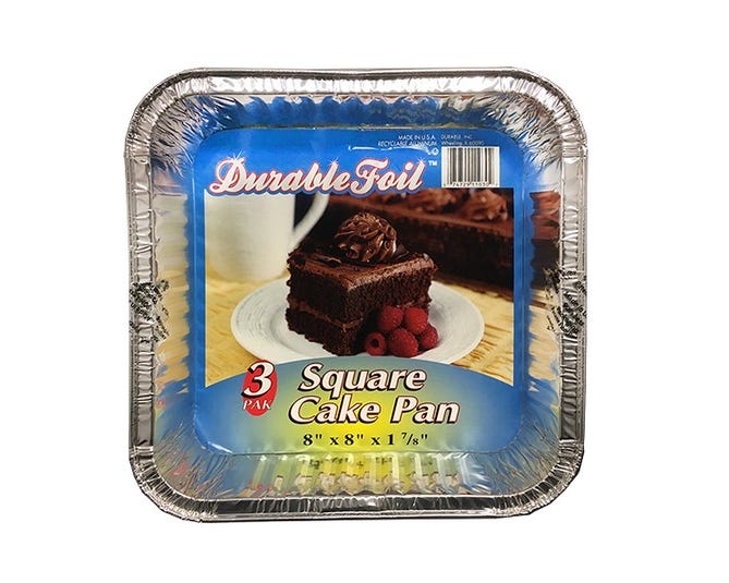 Durable Foil Square Cake Foil Pan 3 Pack D11030