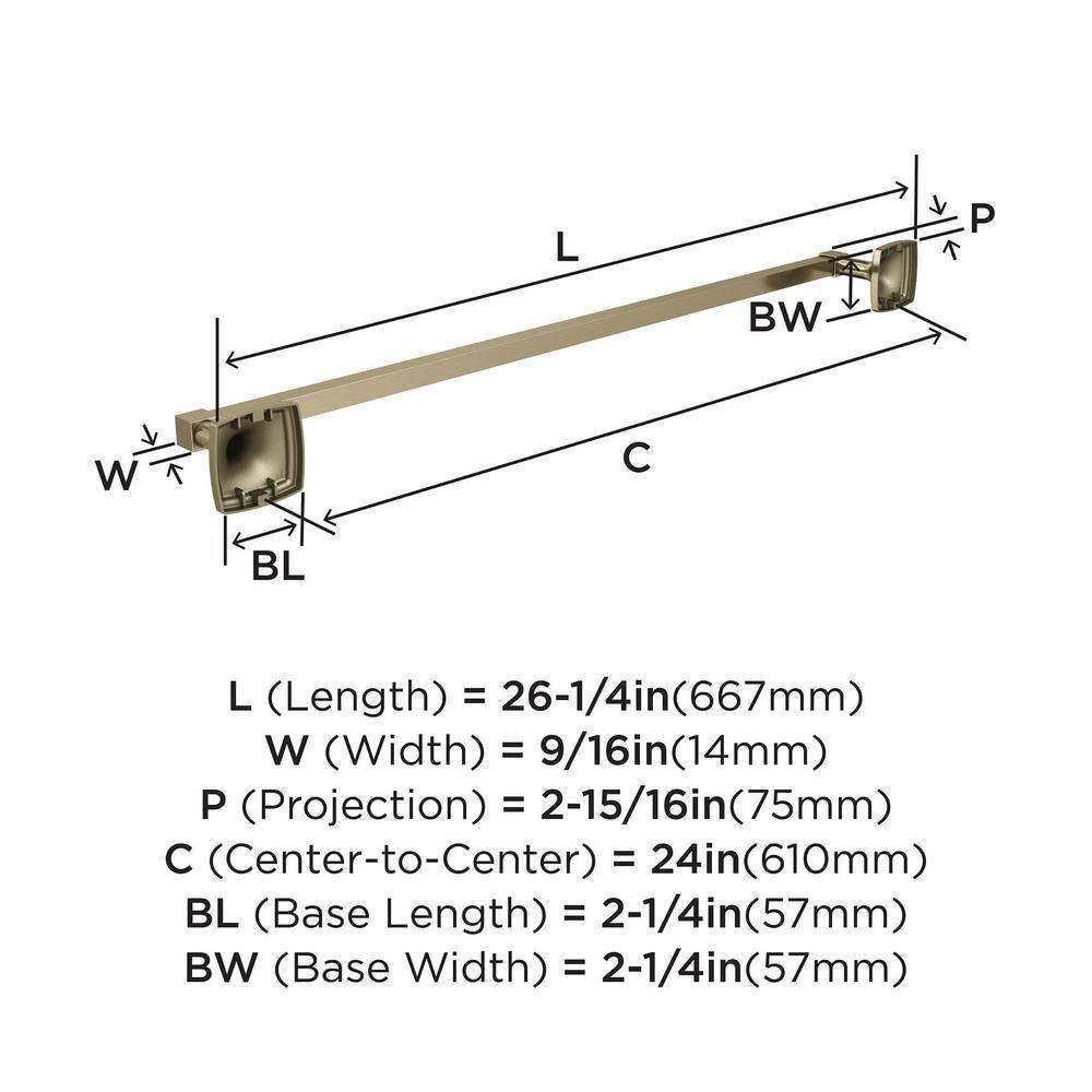 Amerock Stature 24 in. (610 mm) L Towel Bar in Golden Champagne BH36094BBZ