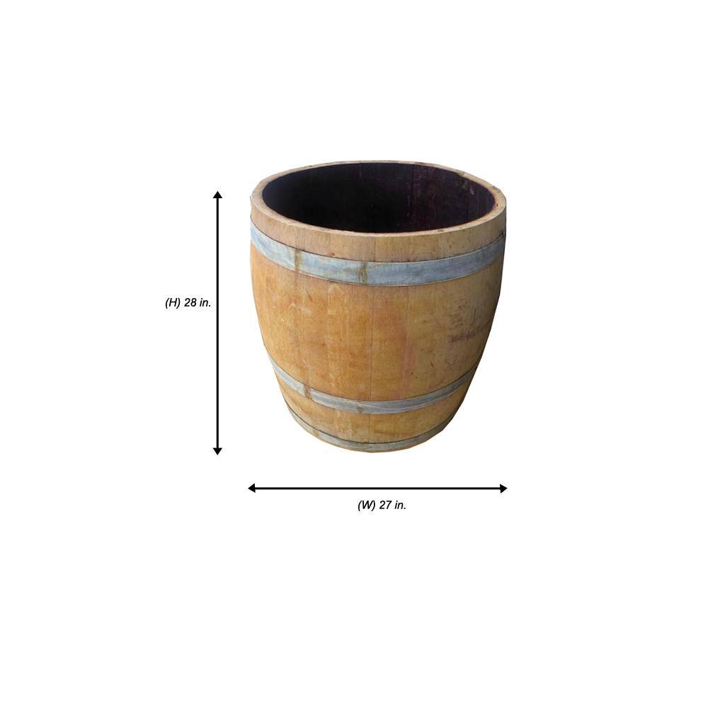 MGP 27 in. W 28 in. H Lacquer Finished Tall Wine Barrel Planter WBP-34P