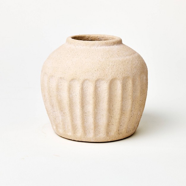 Short Carved Ceramic Vase Designed With Shopsmaniay