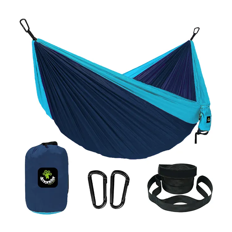 Camping Hammock Double   Single Portable Hammocks with 2 Tree Straps  Lightweight Nylon Parachute Hammocks for Backpacking