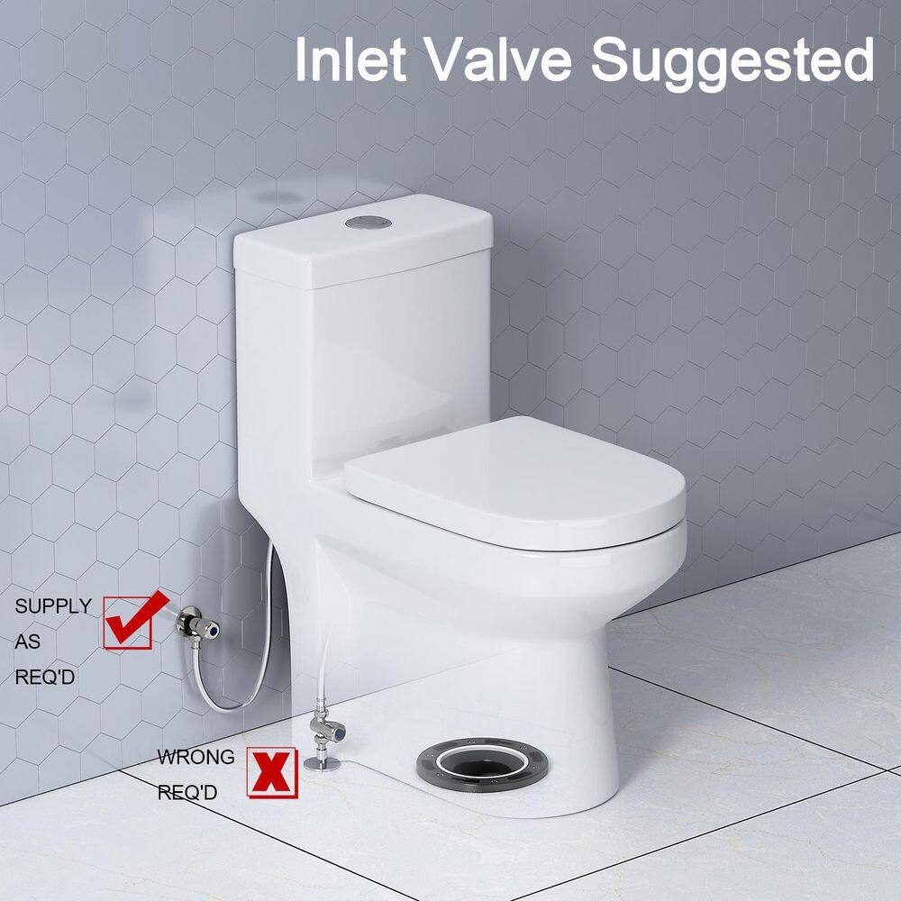 HOROW 10 in. Rough-In 1-piece 0.81.28 GPF Dual Flush Round Toilet in White Seat Included HR-0310