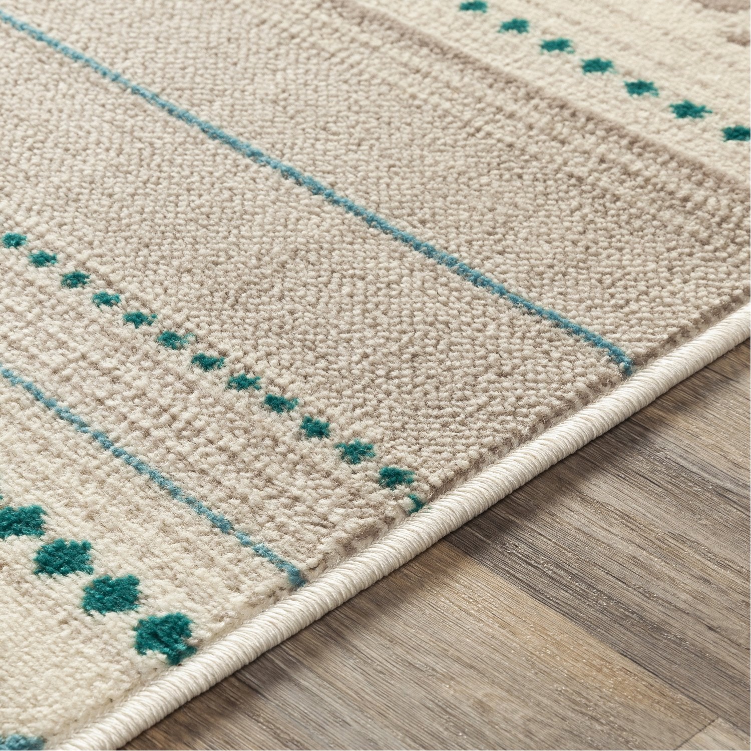 Paramount Rug in Teal, Aqua, Lime, Light Gray, Cream