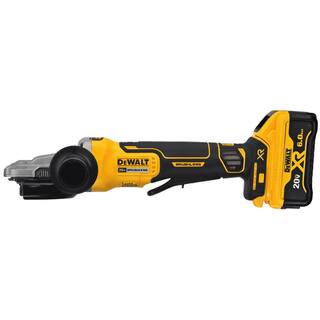 DW 20V MAX XR Cordless Brushless 5 in. Flathead Paddle Switch Small Angle Grinder with (2) 20V 6.0Ah Batteries DCG413FR2